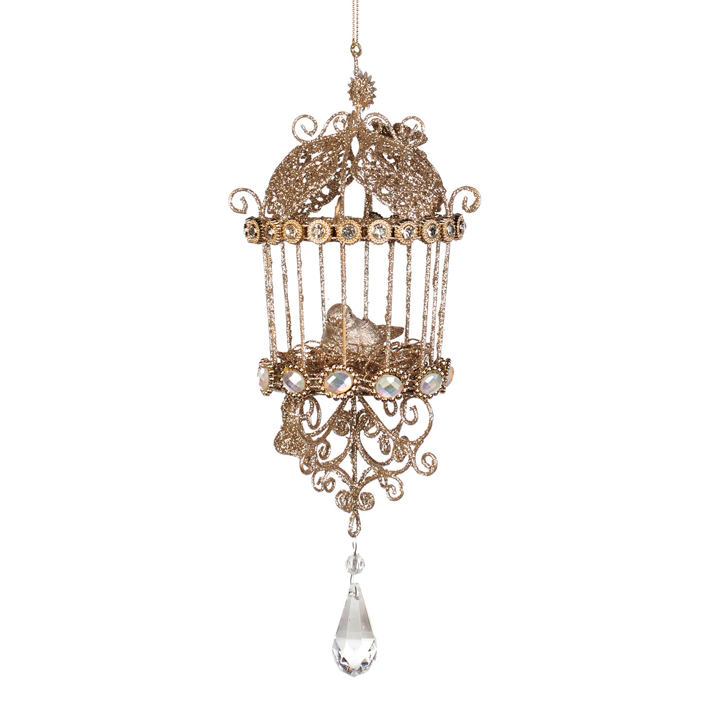 Gold Bird Cage Ornament