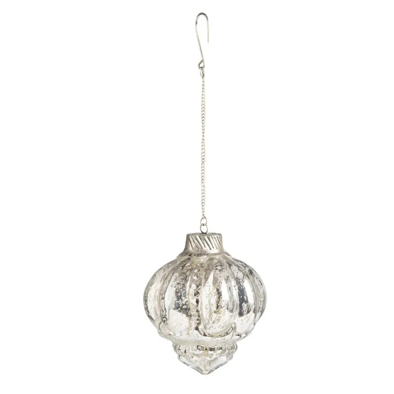 Regal Beaded Elizabethian Mercury Glass Ornament
