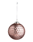Round Hobnail Rose Mercury Glass Ornament 5"
