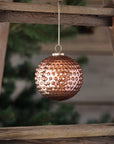 Round Hobnail Rose Mercury Glass Ornament