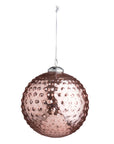Round Hobnail Rose Mercury Glass Ornament 6"
