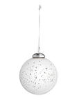 Mercury Glass Ball Ornament in White and Clear 4"