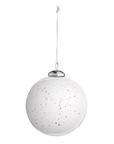 Mercury Glass Ball Ornament in White and Clear 5"