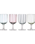 Painted Wine Glasses - Colorful Striped Painted Wine Glasses