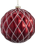 Red and White Glitter Ornament Red