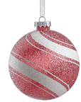 Glitter Candy Cane Swirl Ornament 4"