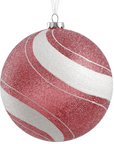 Glitter Candy Cane Swirl Ornament 6"