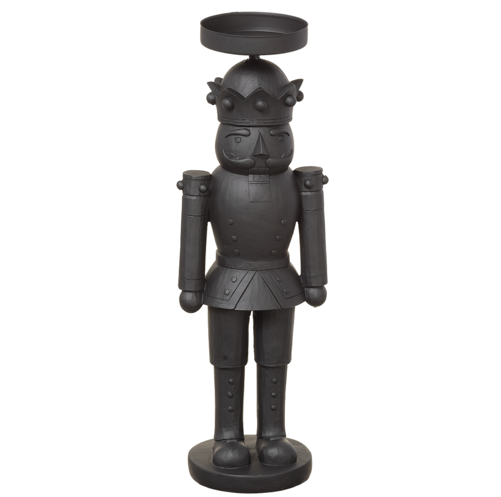 Black Nutcracker Candleholder 18"