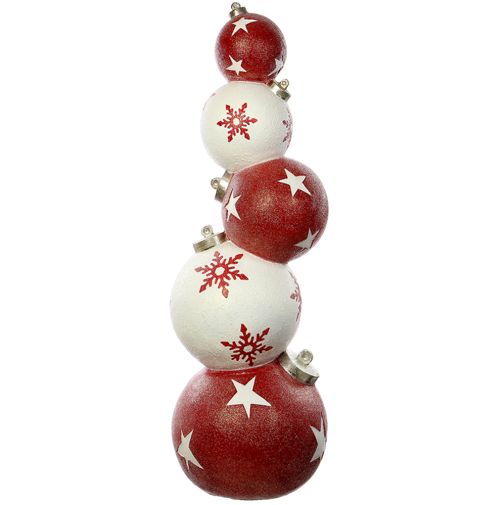 Red and White Christmas Ball Ornament Tree