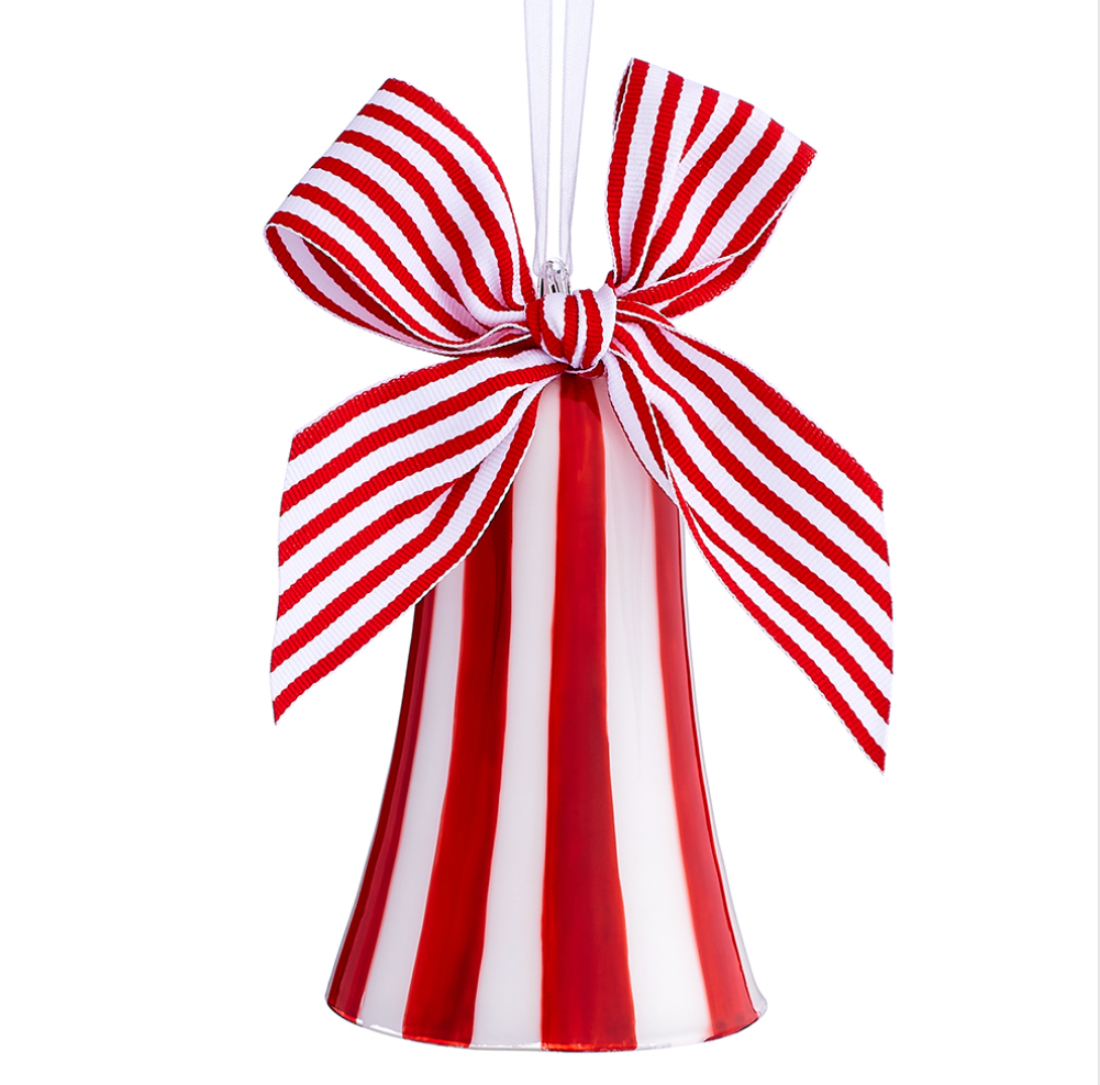 Candy Cane-Striped Bell Ornament