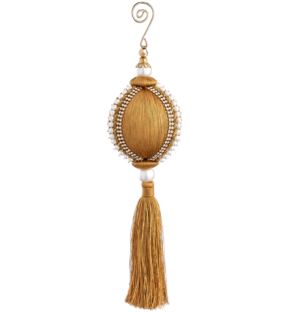 Gold Yarn Tassle Ornament