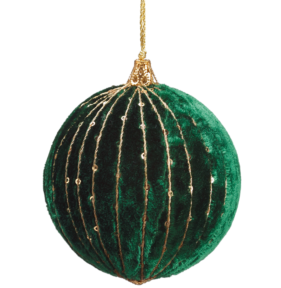 Green Velvet Ball Ornament