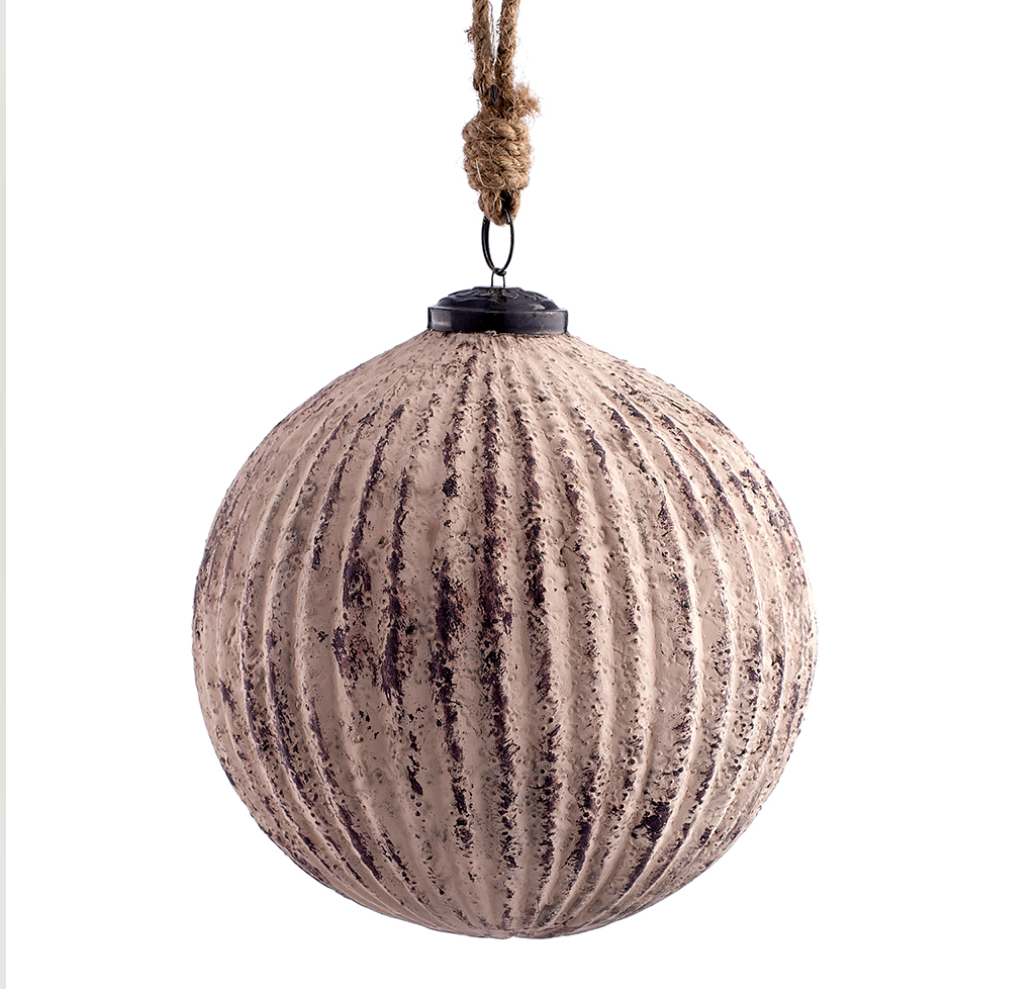Distressed-Design Pink Ornaments Ball 6"