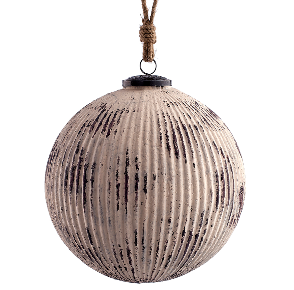 Distressed-Design Pink Ornaments Ball 8"