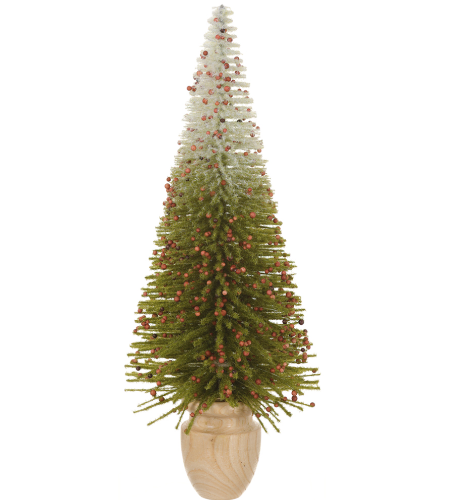 Ombre Holiday Tree with Berries 11.8"