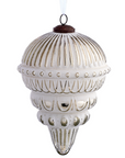 Frosted Glass and Gold Ornament Finial 7.87"