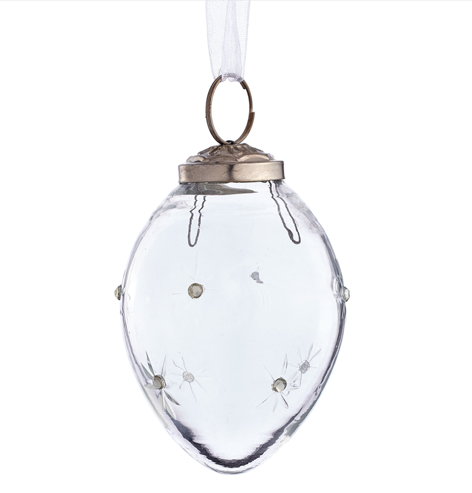Starburst Glass Christmas Light Ornament 3.5"
