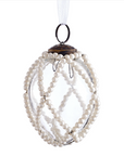 Glass Pearl Ornament Egg 3"