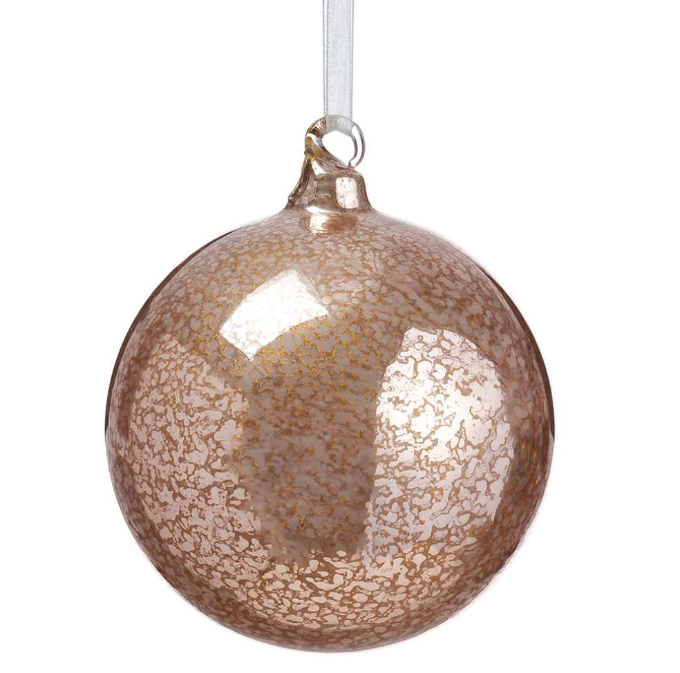 Marbled-Bronze Glass Ornament