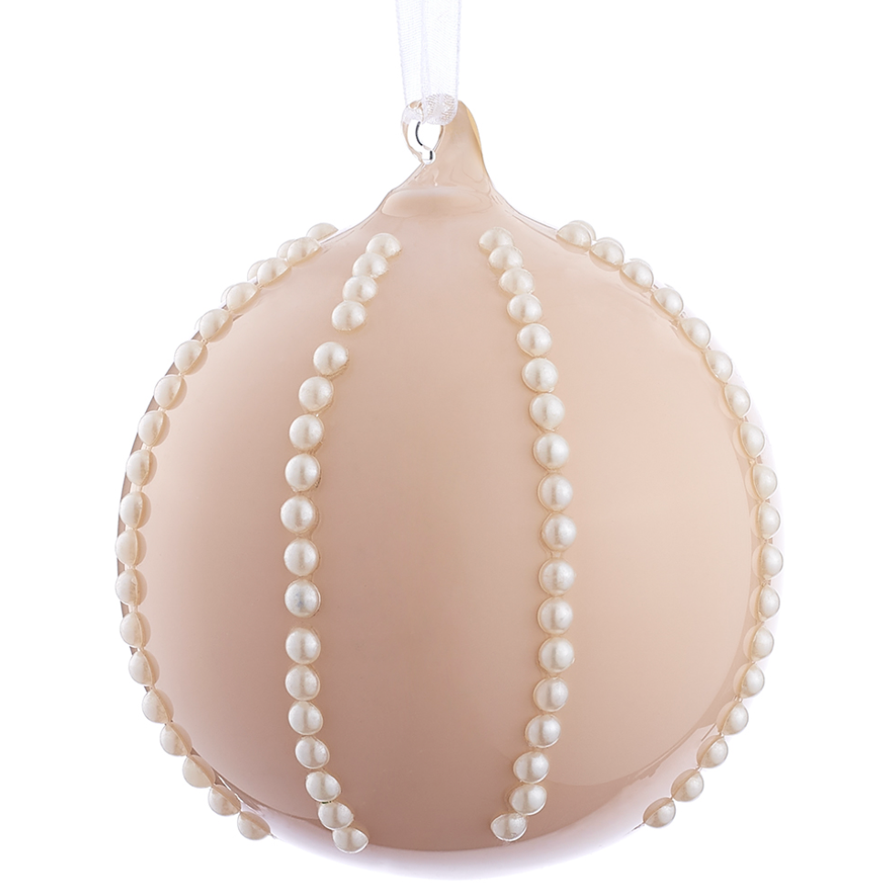 Soft Pink Glass Pearl Ornament