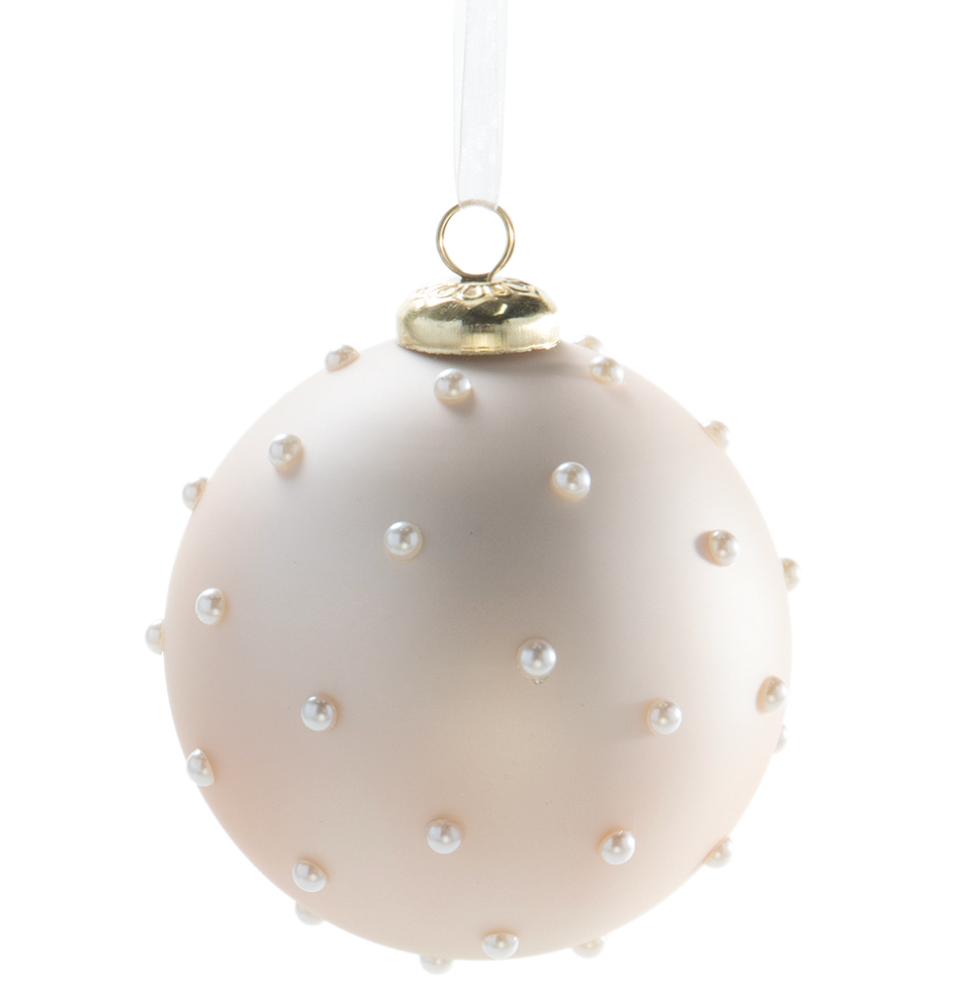 Dotted Pearl Glass Ornament DOTTED
