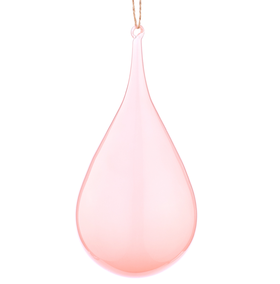 Pink Glass Teardrop Ornament