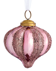 Rose Glass Glitter Ornament Diamond 3.5"