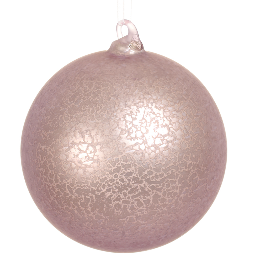 Marbled Pink Glass Ornament 4.75"