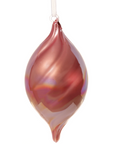 Muted-Red Glass Swirl Ornament Finial 6"