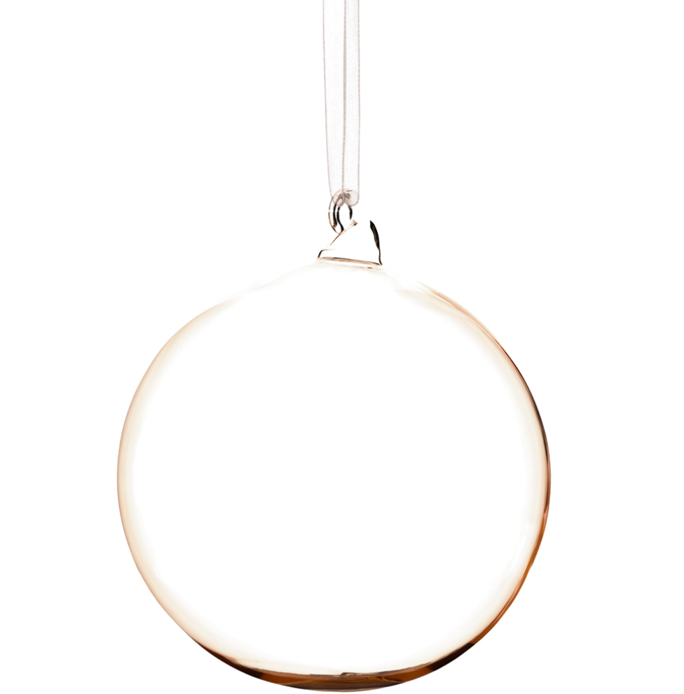 Glass Ball Ornament With Subtle Gold Shimmer 4.75"