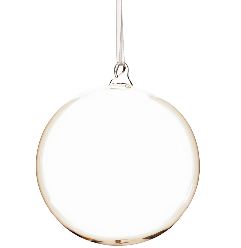 Glass Ball Ornament With Subtle Gold Shimmer 6"
