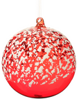 Snowy Red Glass Ornament 6"