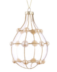 Pearl Glass Ornament Teardrop 6.25"