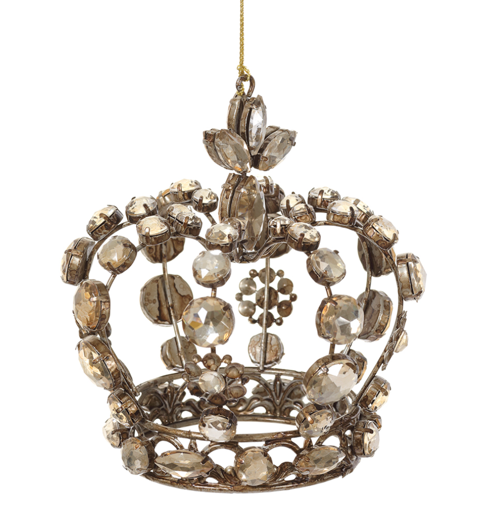 Pearl Crown Ornament 5"