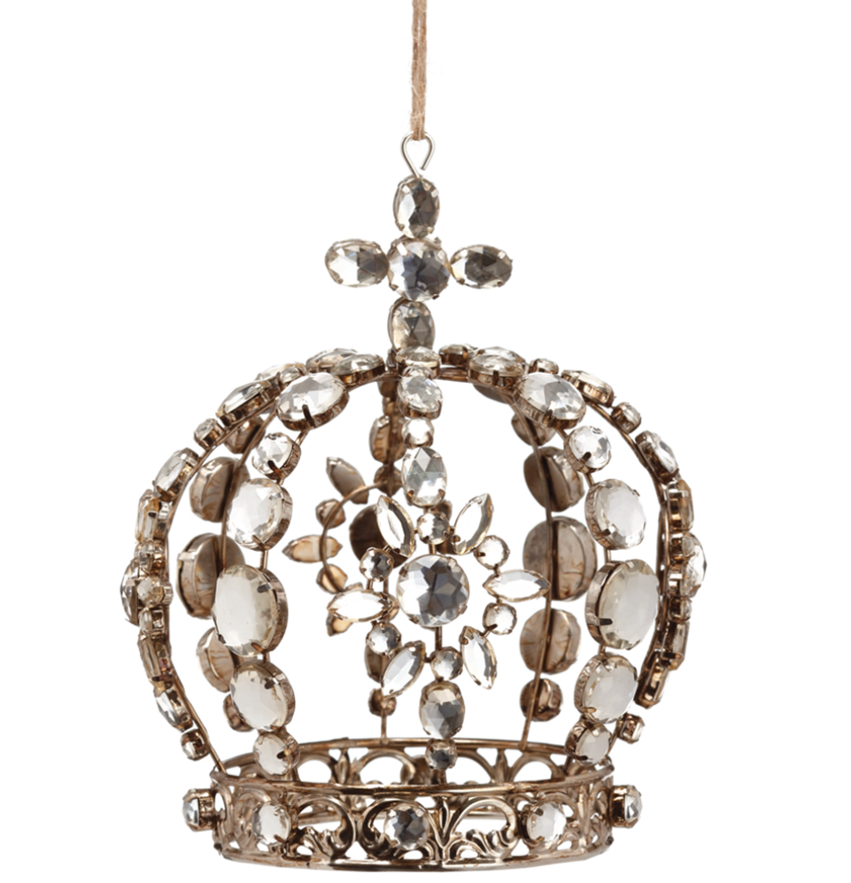 Pearl Crown Ornament 6"