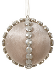 Rhinestone and Pearl Fabric Ornament 4"