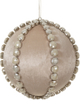 Rhinestone and Pearl Fabric Ornament 6"