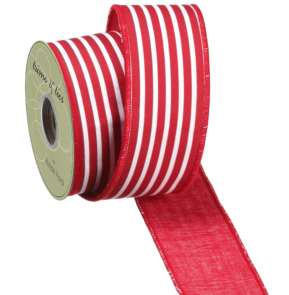 Striped Red and White Ribbon