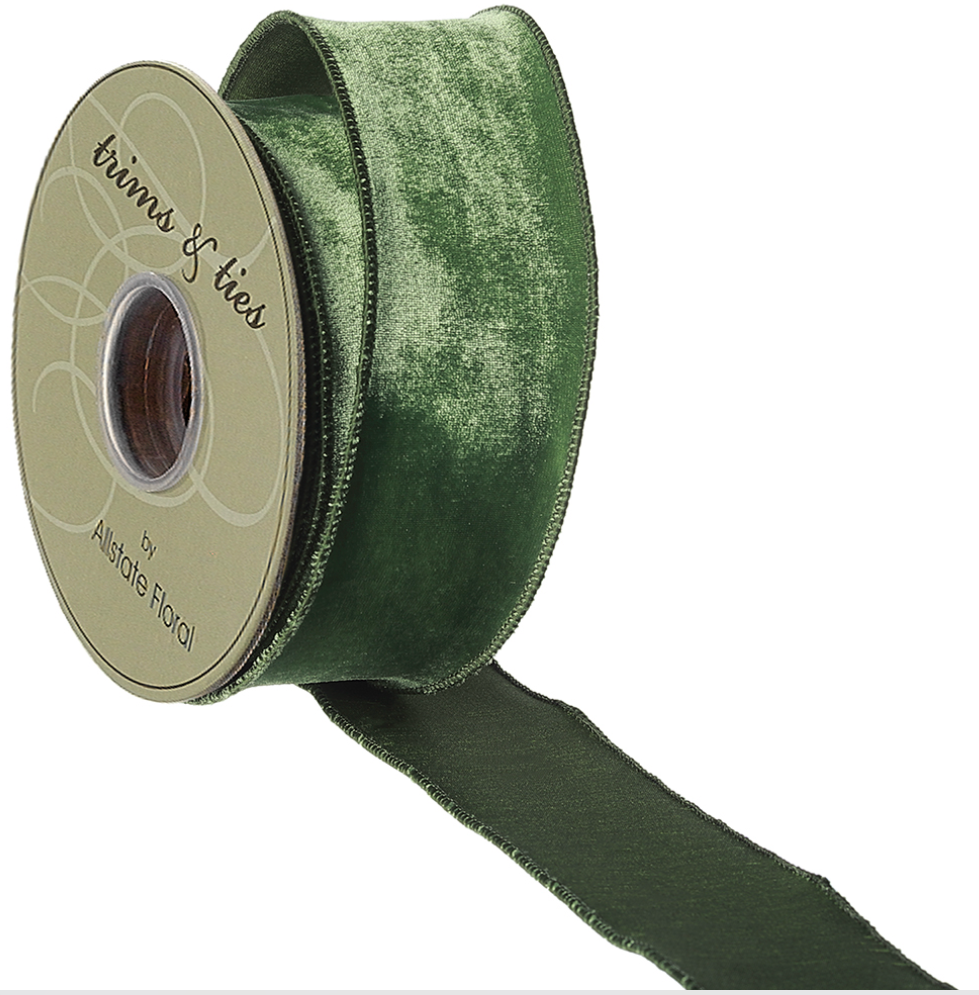 Velvet Ribbon in Forest Green