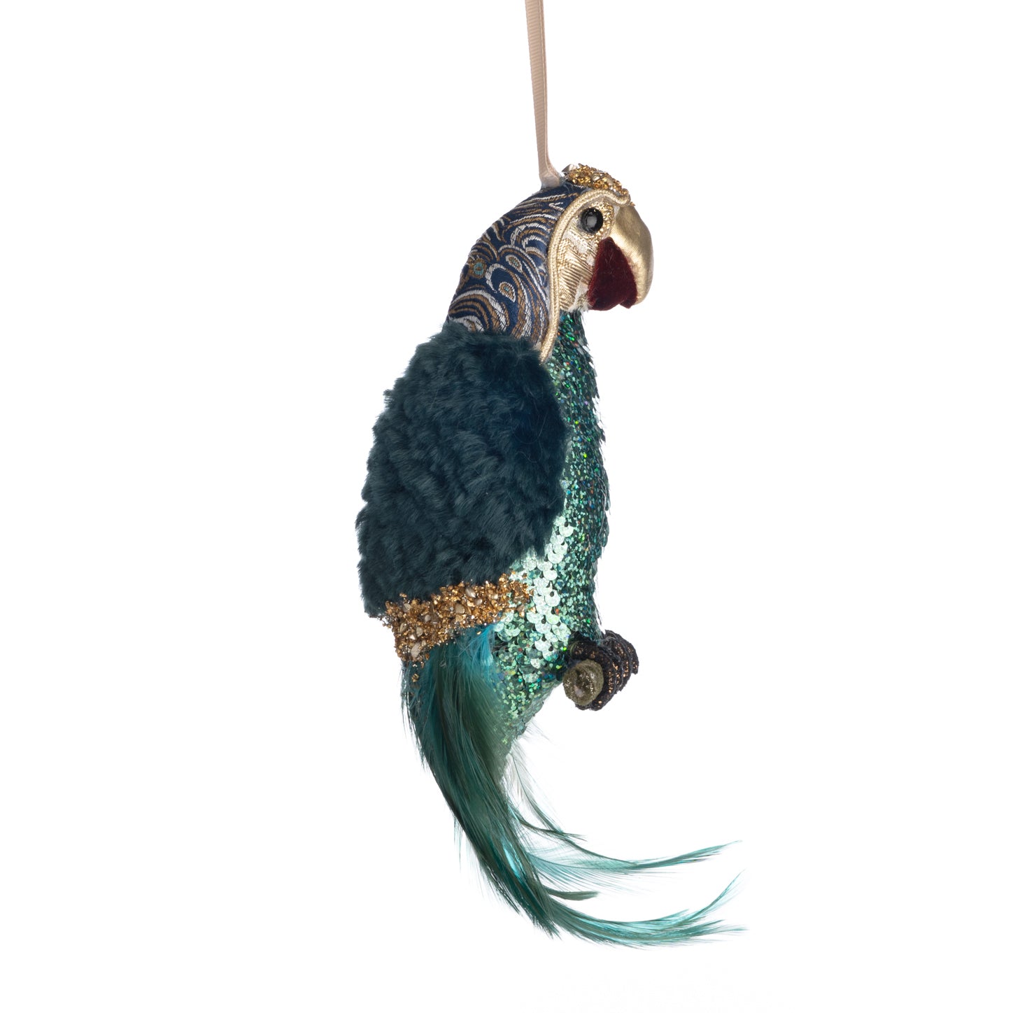 Feather and Sequin Parrot Ornament