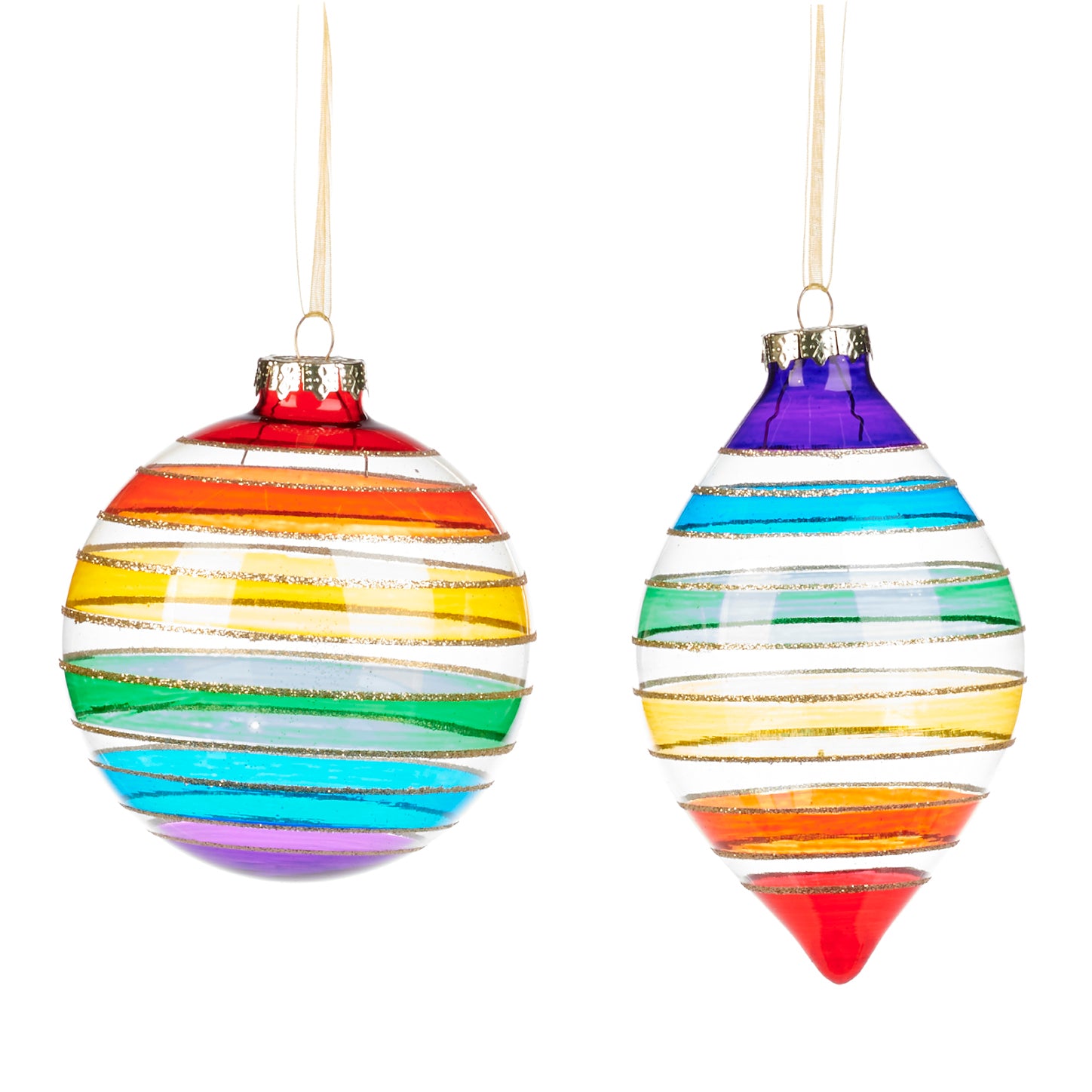 Striped-Glass Rainbow Ornament