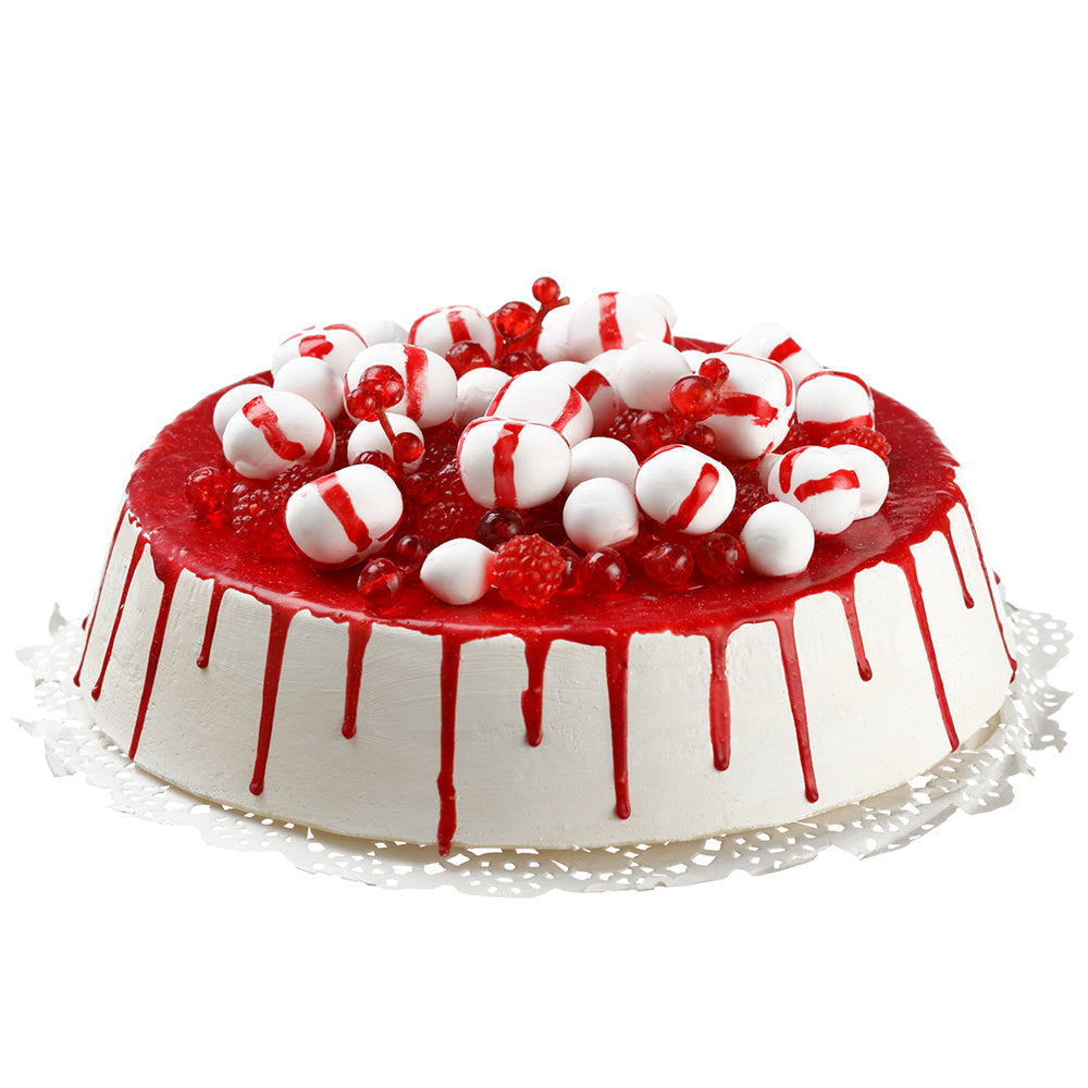 Red and White Christmas Cake Figurine 8"