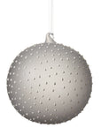 White Glass Dotted Ornament 6"