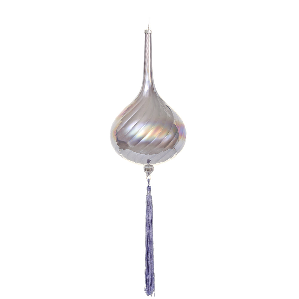 Iridiscent Glass Ornament With Tassel
