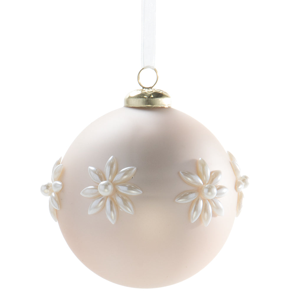 Dotted Pearl Glass Ornament FLOWER
