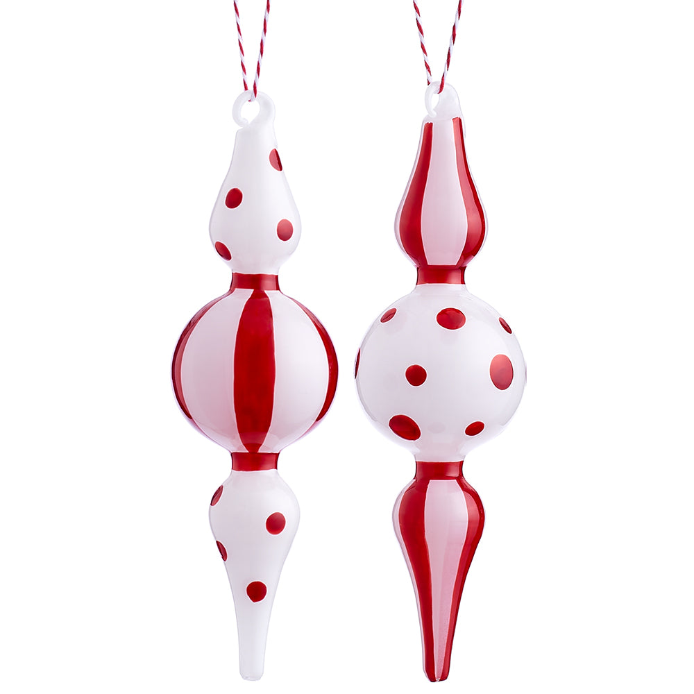 Christmas Candy Glass Finial Ornament