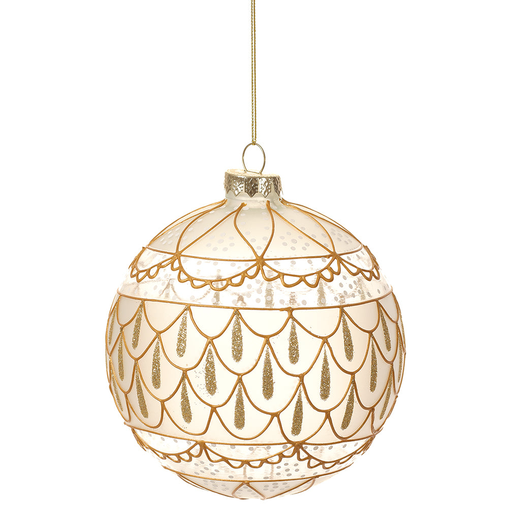 Glass Ball with Opulent Golden Detailing