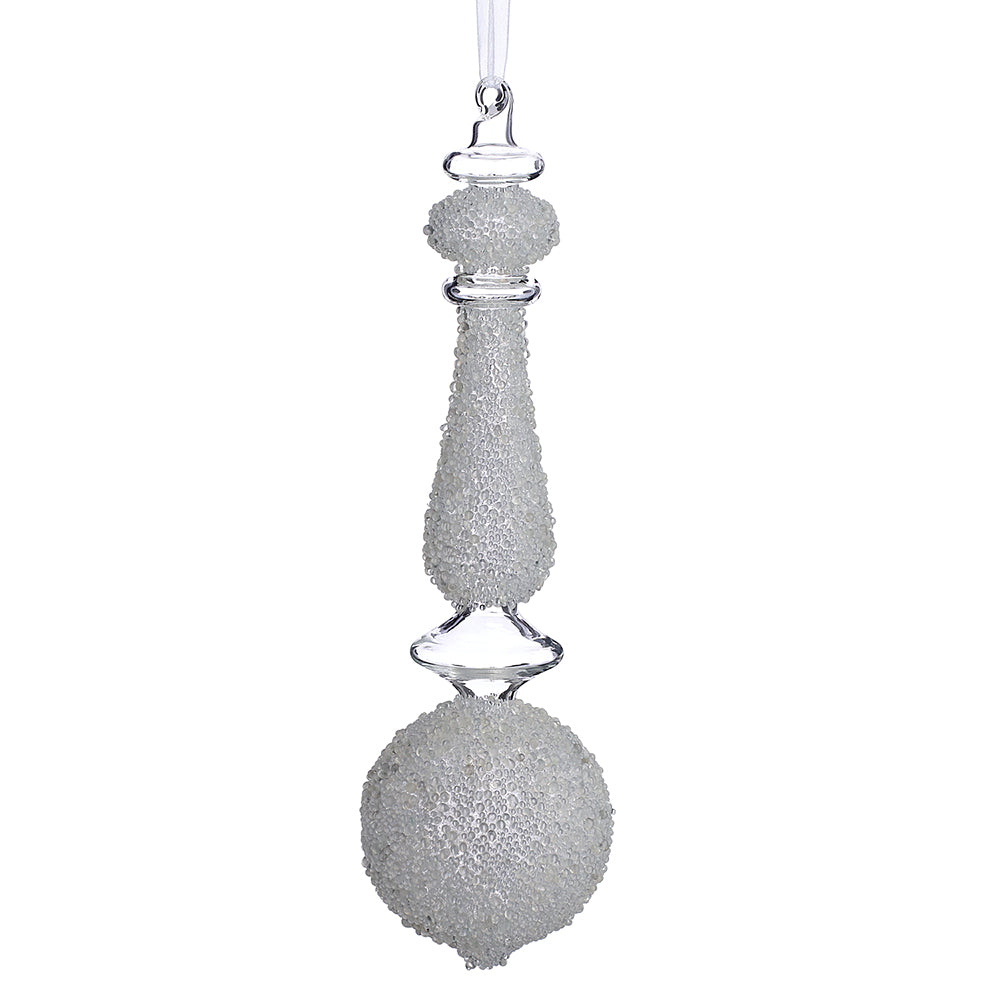 Large Beaded Glass Finial Ornament