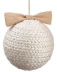 Braided Yarn Ornament White 5"