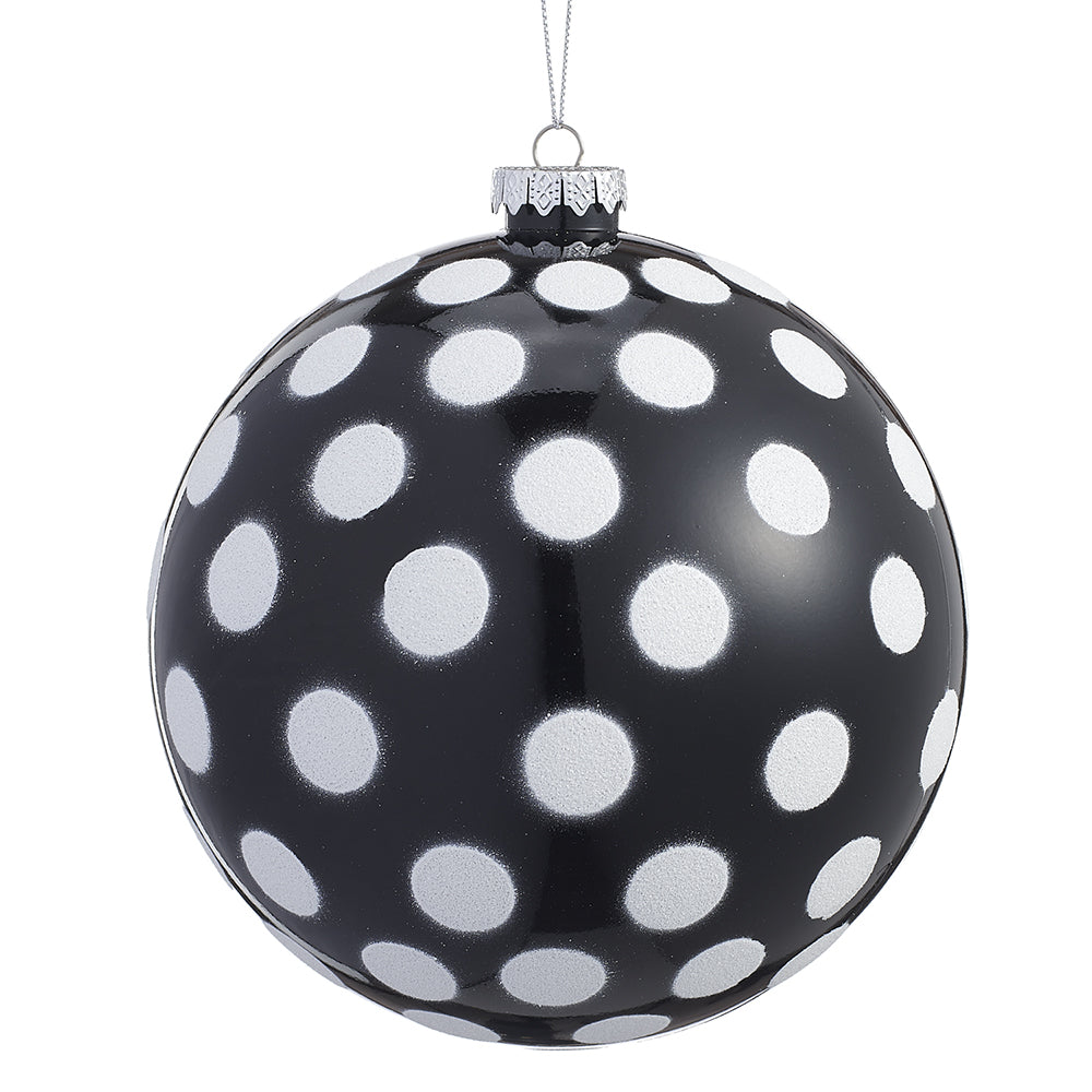Glitter Ornament with Large Polka Dots 5.5"